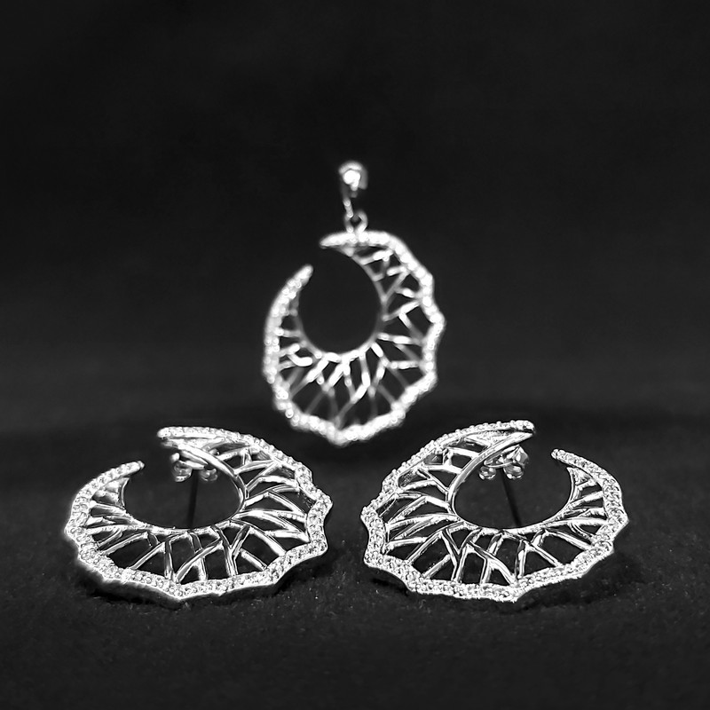 نیم ست نقره زنانه اقلیمه کد NN346