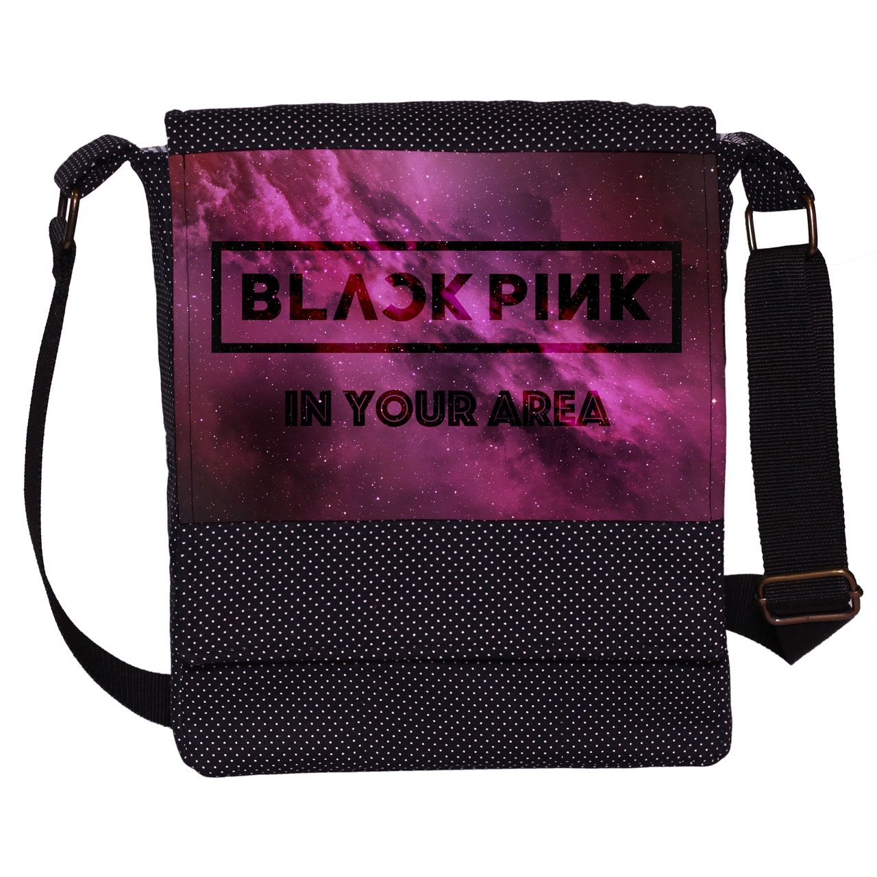 کیف دوشی دخترانه چی چاپ طرح Black Pink کد 65669 -  - 1