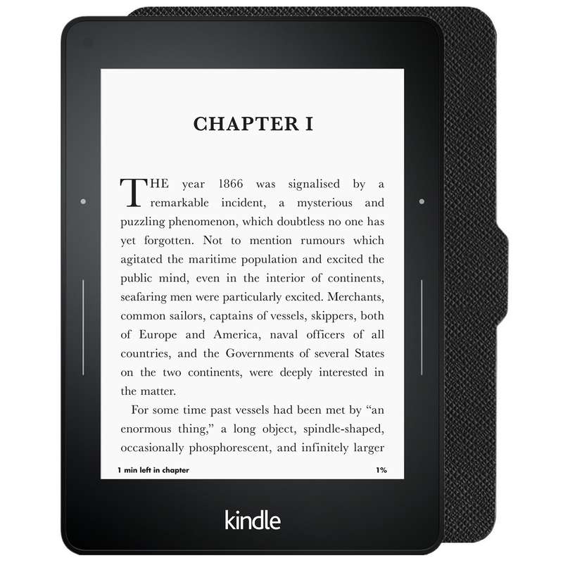 کتابخوان آمازون مدل Kindle Voyage نسل هفتم همراه با کاور چرمی - ظرفیت 4 گیگابایت کتابخوان آمازون مدل Kindle Voyage نسل هفتم همراه با کاور چرمی - ظرفیت 4 گیگابایت