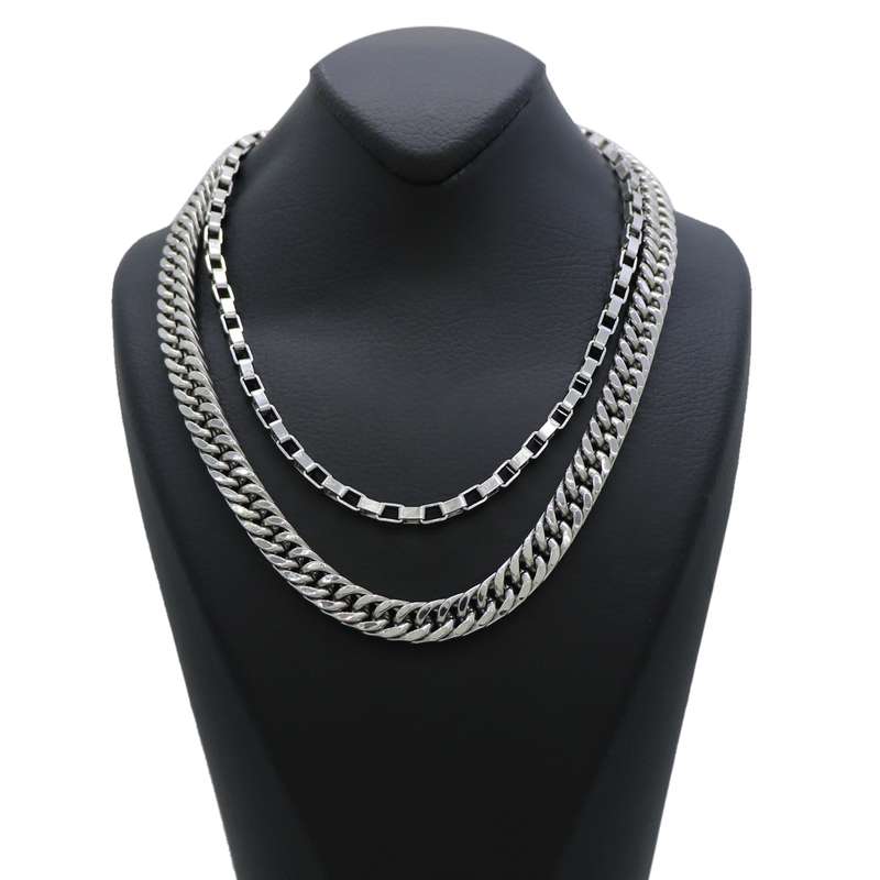 زنجیر مردانه تهران استور کد KTT-03 مجموعه 2 عددی زنجیر مردانه تهران استور کد KTT-03 مجموعه 2 عددی