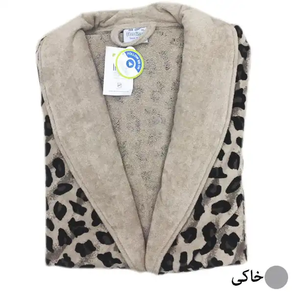 حوله پالتویی پودایران طرح پلنگی سایز 125 سانتی متر
