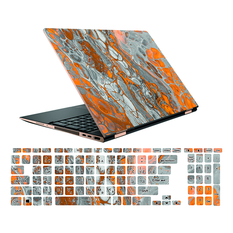 استیکر لپ تاپ طرح colors کد 45 مناسب برای لپ تاپ 15.6 اینچ به همراه بر چسب حروف فارسی کیبورد