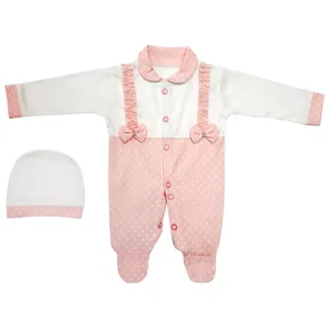ست کلاه و سرهمی نوزادی دخترانه مدل SU54