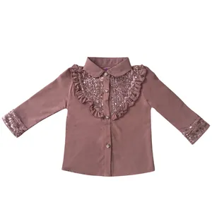 شومیز دخترانه کد b113 رنگ کالباسی