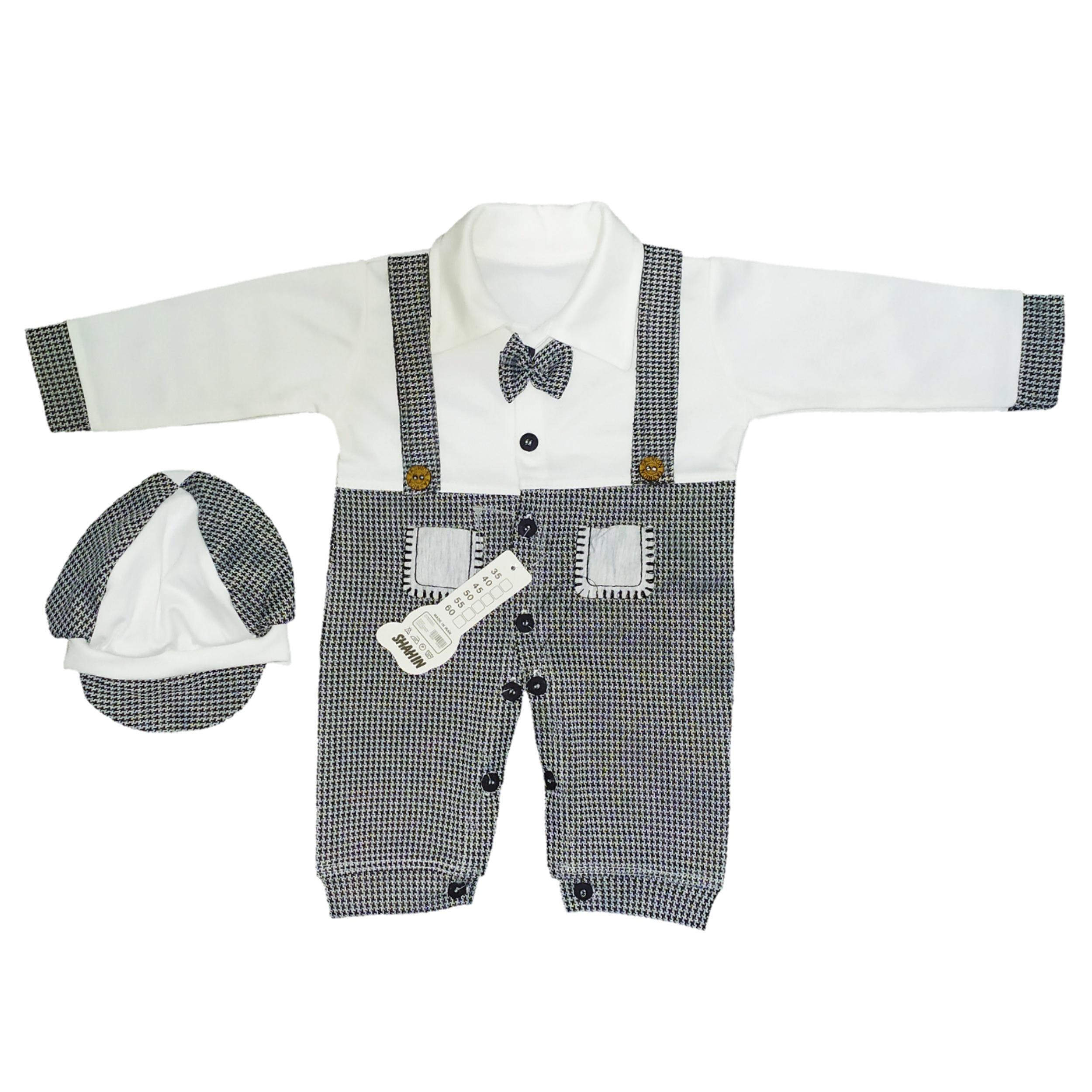 ست سرهمی و کلاه نوزادی کد 002