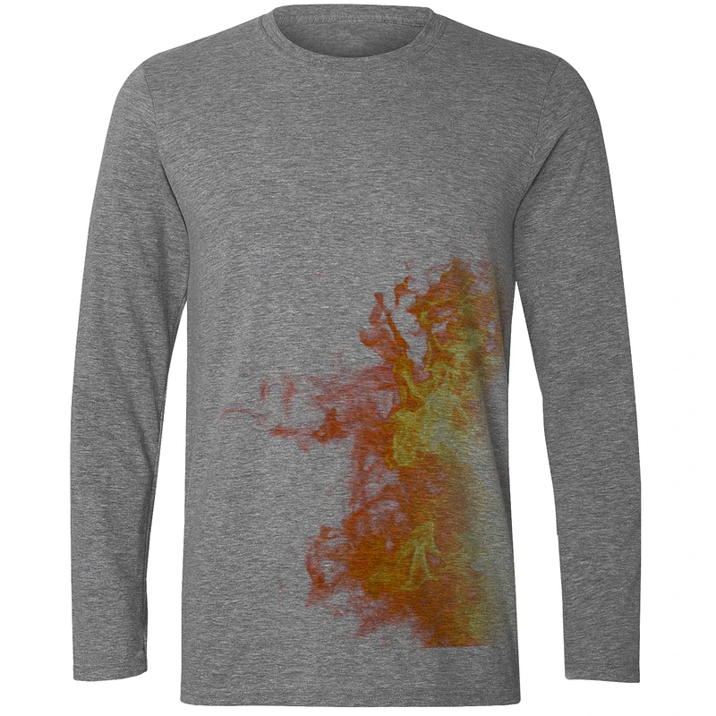 تیشرت آستین بلند مردانه طرح شعله آتش کد F214