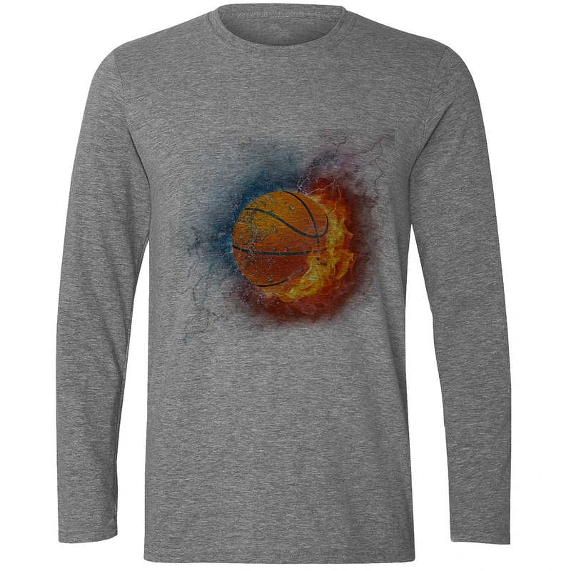 تیشرت آستین بلند مردانه طرح توپ بسکتبال کد F217