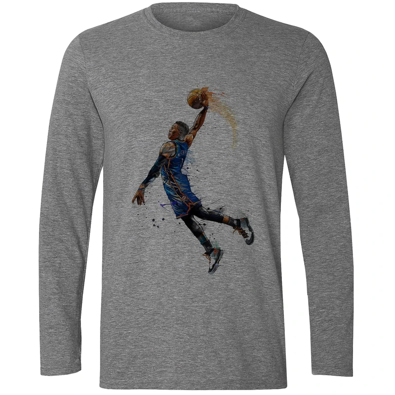 تیشرت آستین بلند مردانه طرح بسکتبالیست کد F224