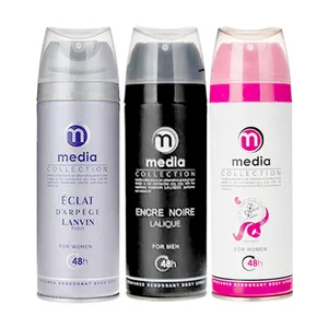 اسپری خوشبو کننده بدن مدیا مدل MMW3 حجم 200 میلی لیتر مجموعه 3 عددی