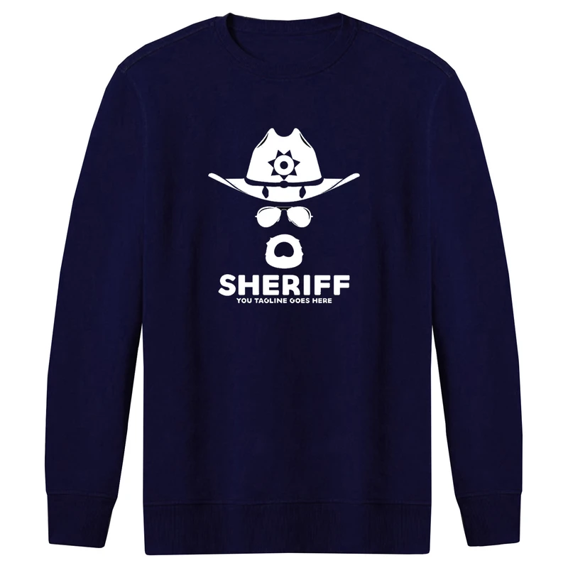 سویشرت مردانه طرح SHERIFF کد F244 رنگ سرمه ای