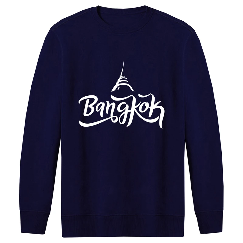 سویشرت مردانه طرح bangkok کد F252 رنگ سرمه ای