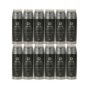 اسپری خوشبوکننده بدن مردانه مدیا مدل bvlgari حجم 200 میلی لیتر مجموعه 12 عددی