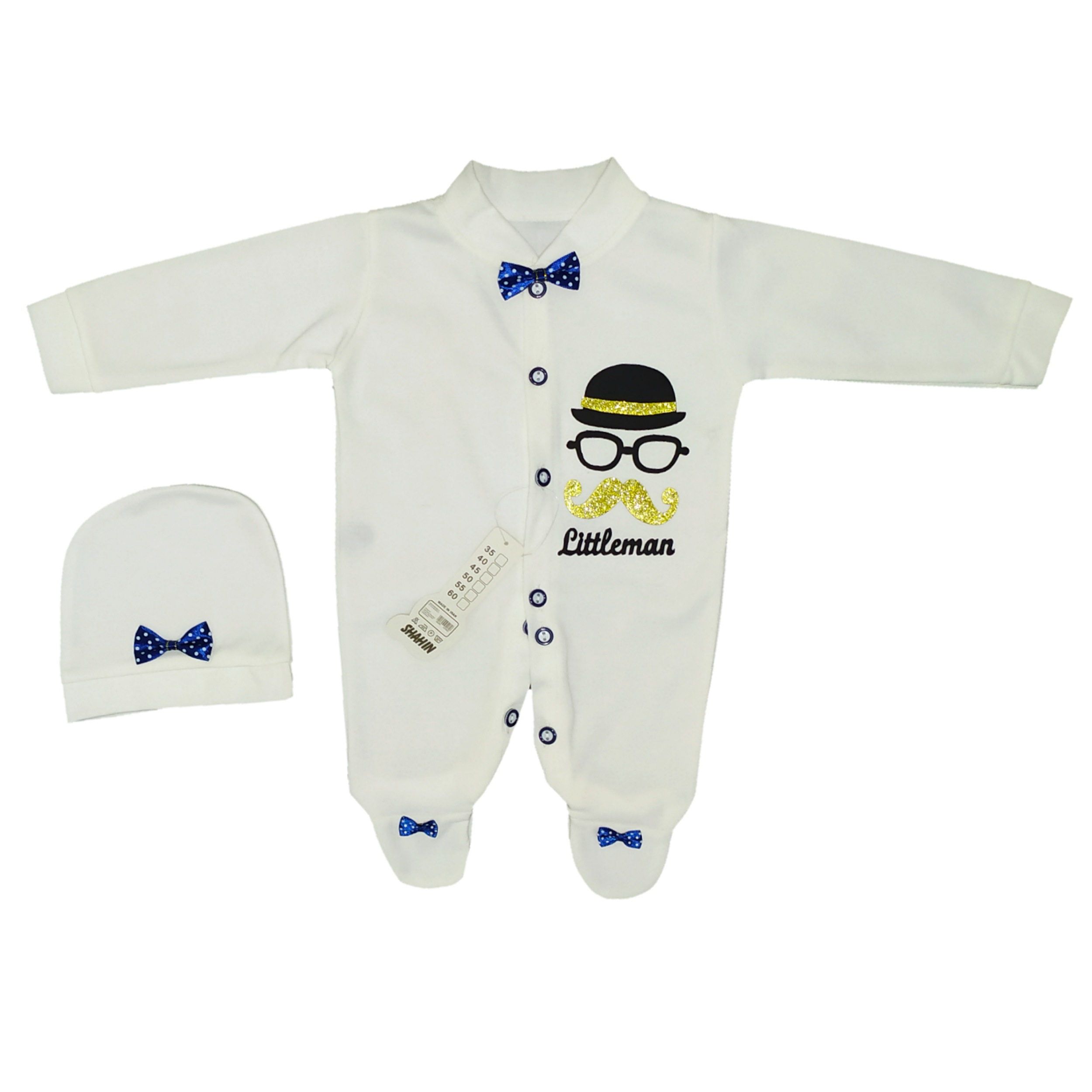 ست کلاه و سرهمی نوزاد کد 012