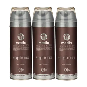 اسپری خوشبوکننده بدن زنانه مدیا مدل euphoria حجم 200 میلی لیتر مجموعه 3 عددی