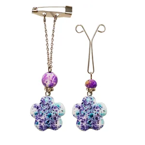 ست سنجاق سینه و گیره روسری طرح گل کد PM433