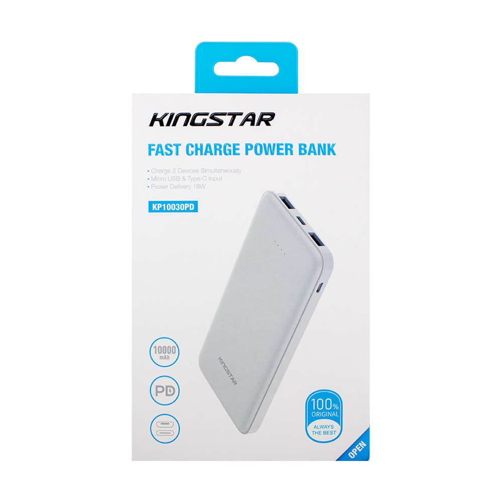 شارژر همراه کینگ استار مدل KP10030PD ظرفیت 10000 میلی آمپر ساعت