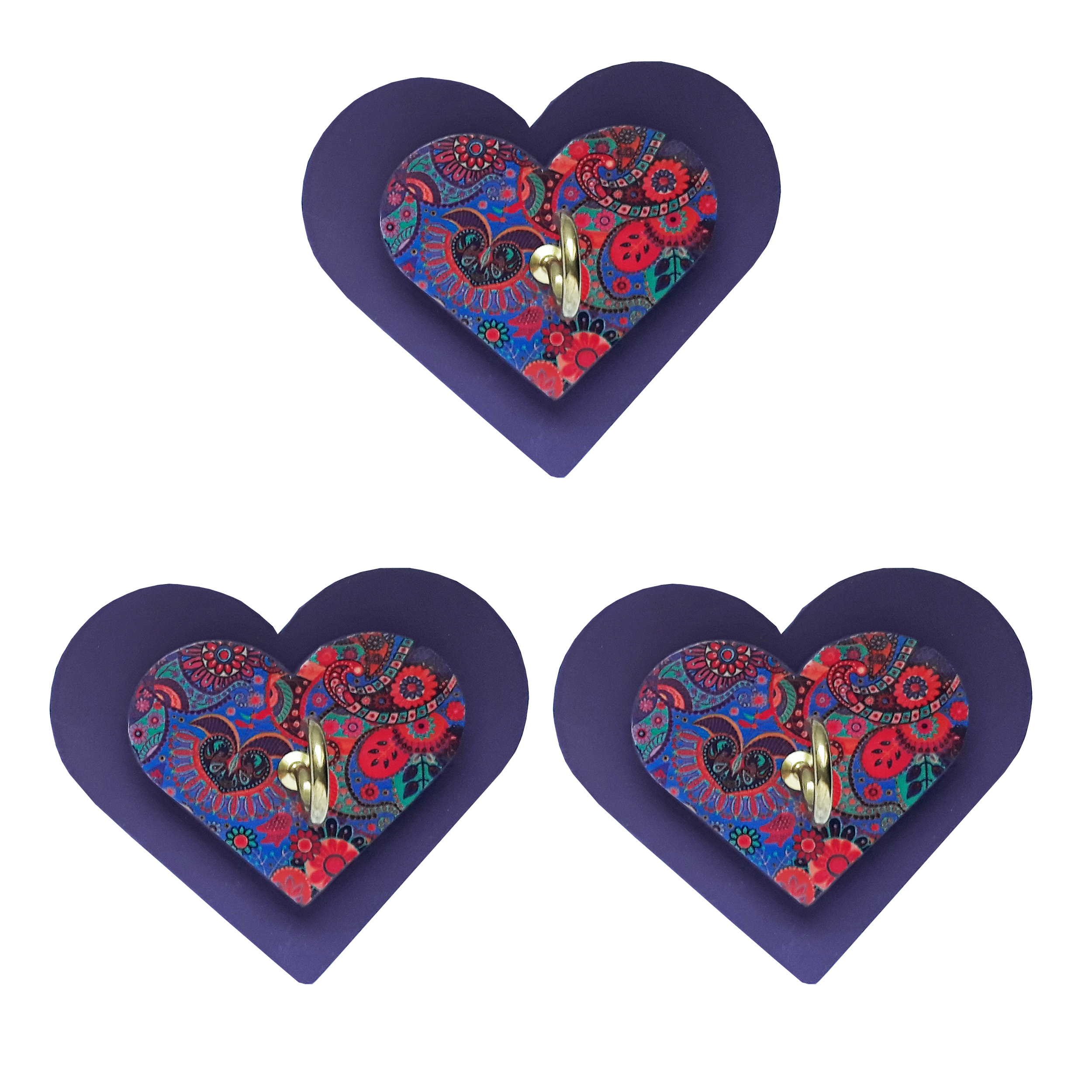 آویز حوله مدل قلب کد A420 بسته 3 عددی