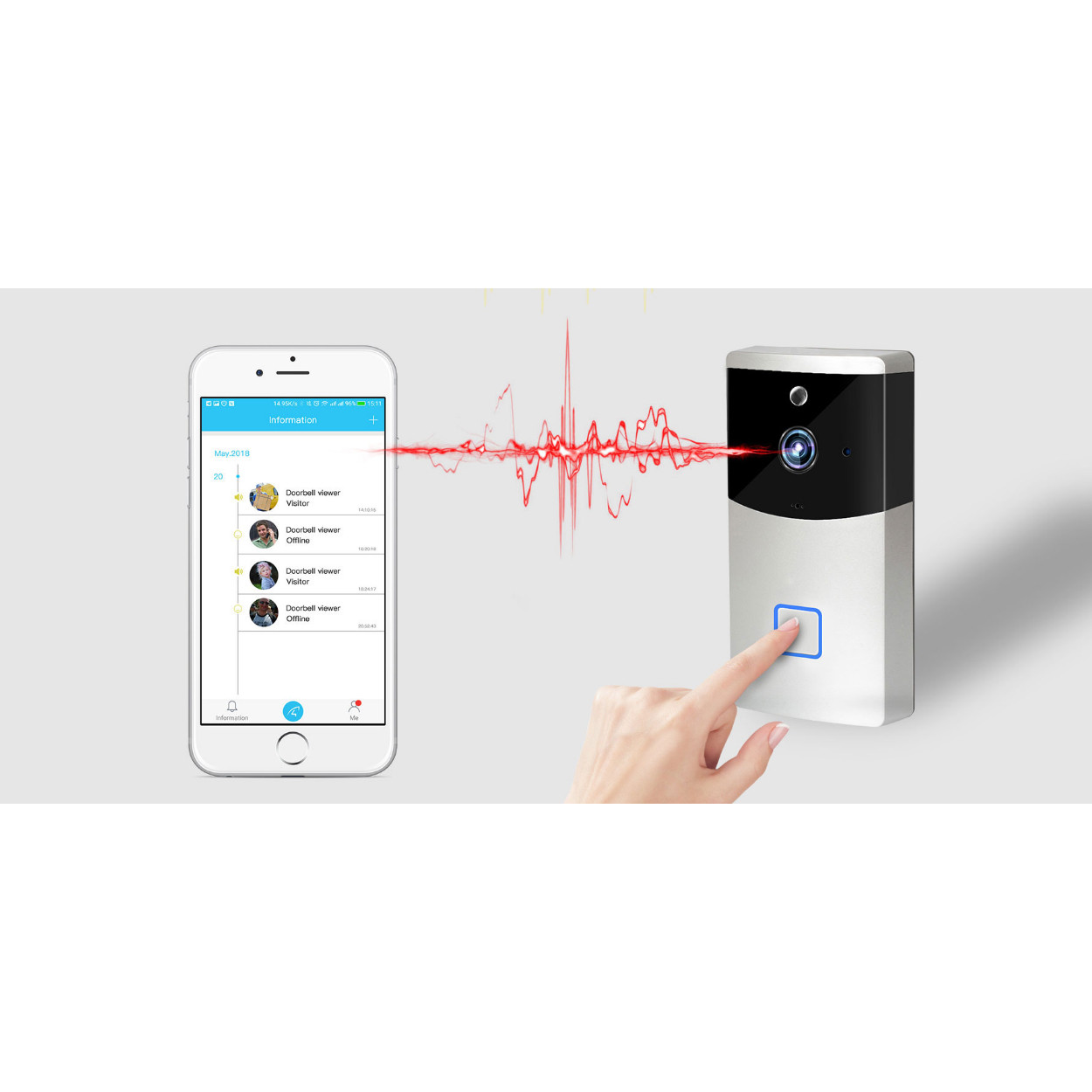 زنگ بی سیم وی استار کم مدل V2-PLUS