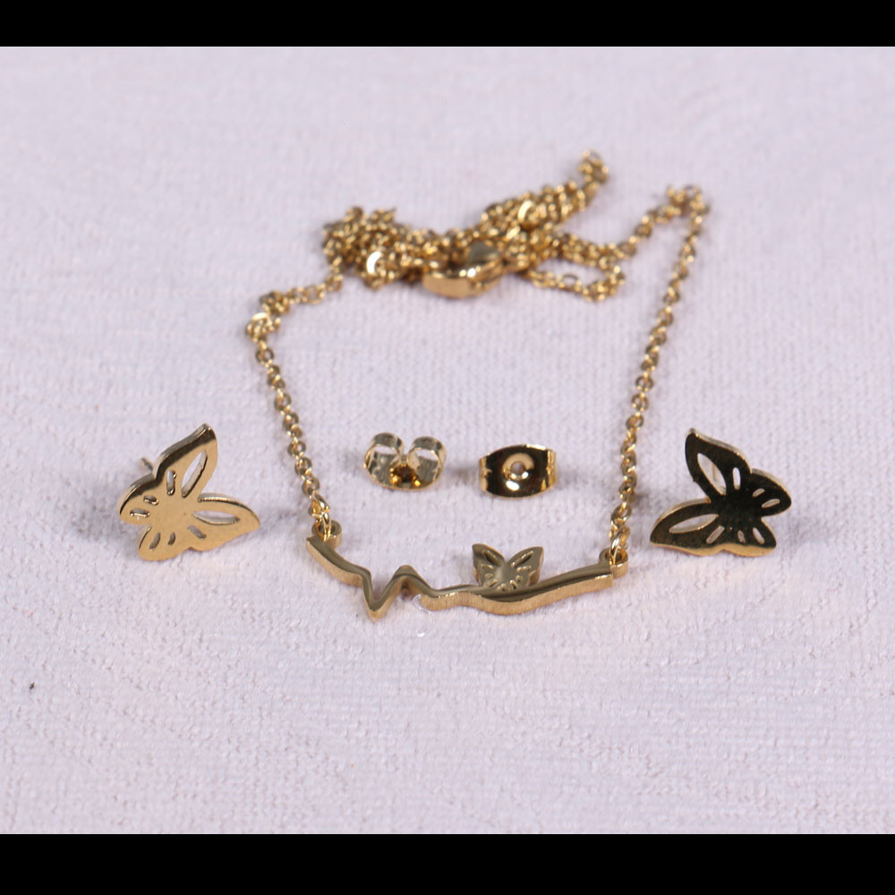 نیم ست دخترانه طرح پروانه کد 13236