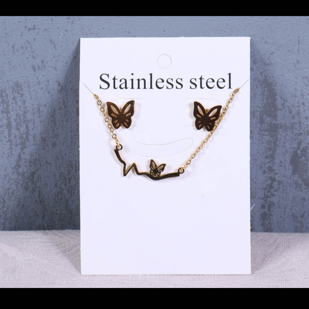 نیم ست دخترانه طرح پروانه کد 13236