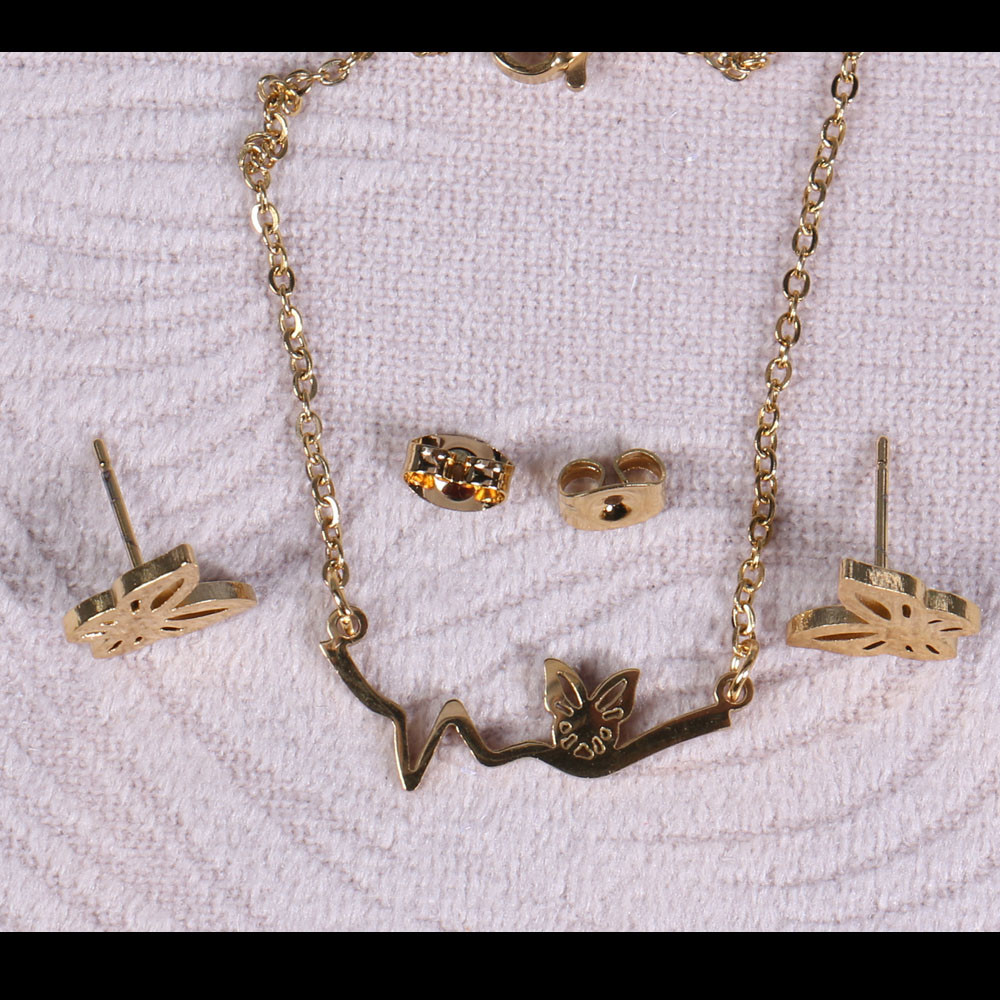 نیم ست دخترانه طرح پروانه کد 13236