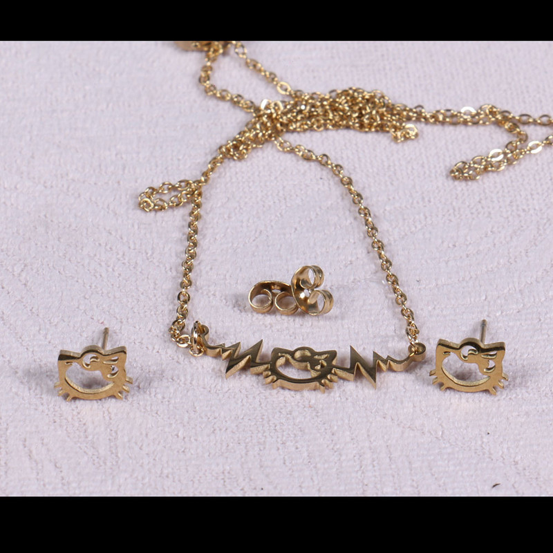 نیم ست دخترانه طرح کیتی کد 13235 نیم ست دخترانه طرح کیتی کد 13235