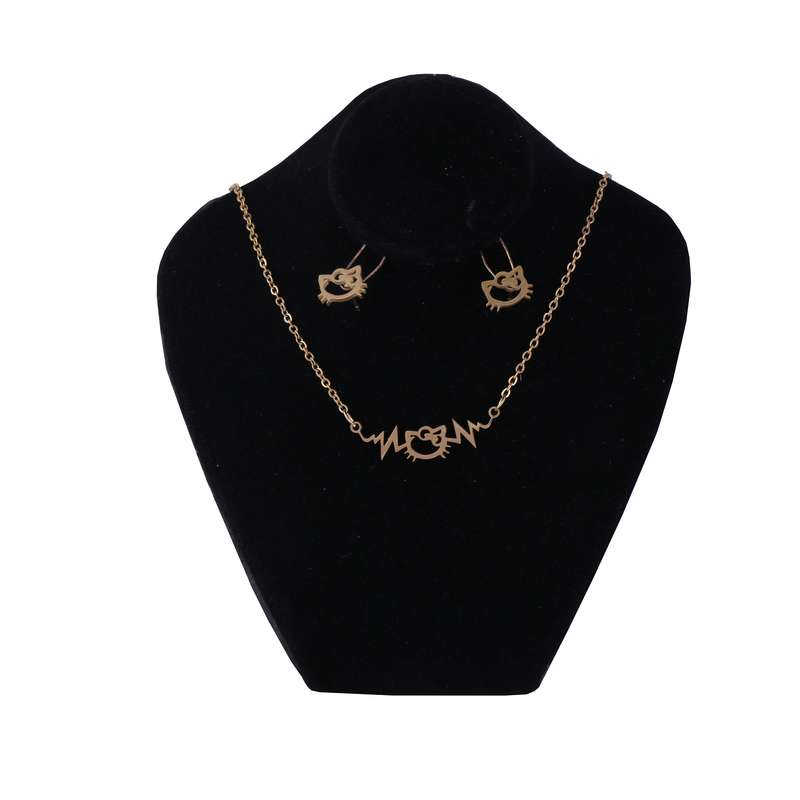 نیم ست دخترانه طرح کیتی کد 13235 نیم ست دخترانه طرح کیتی کد 13235