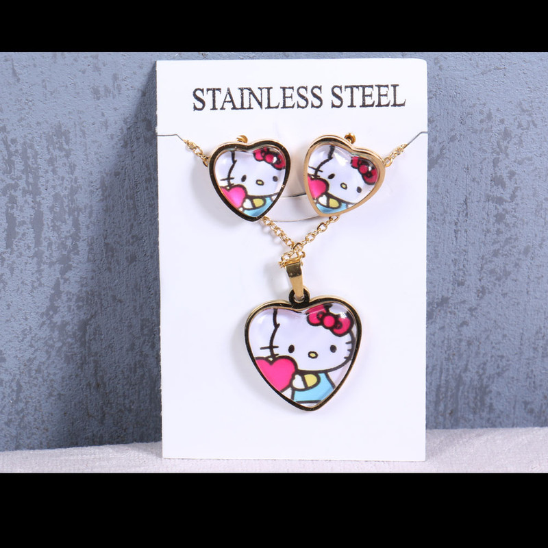 نیم ست دخترانه طرح کیتی کد 13227