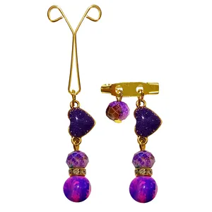 ست سنجاق سینه و گیره روسری طرح قلب کد PM437