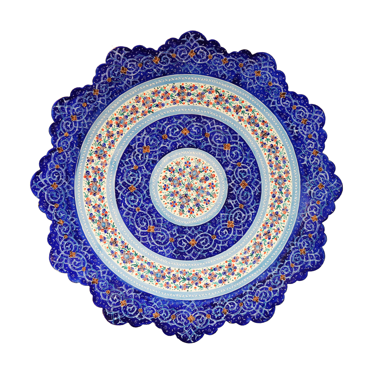 بشقاب میناکاری طرح اسلیمی مدل 20059