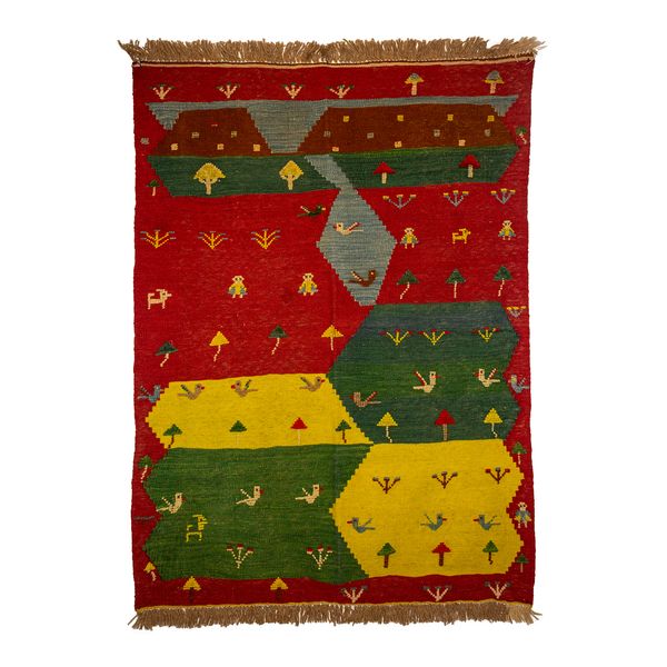 گلیم دستباف یک و نیم متری کد GLG11