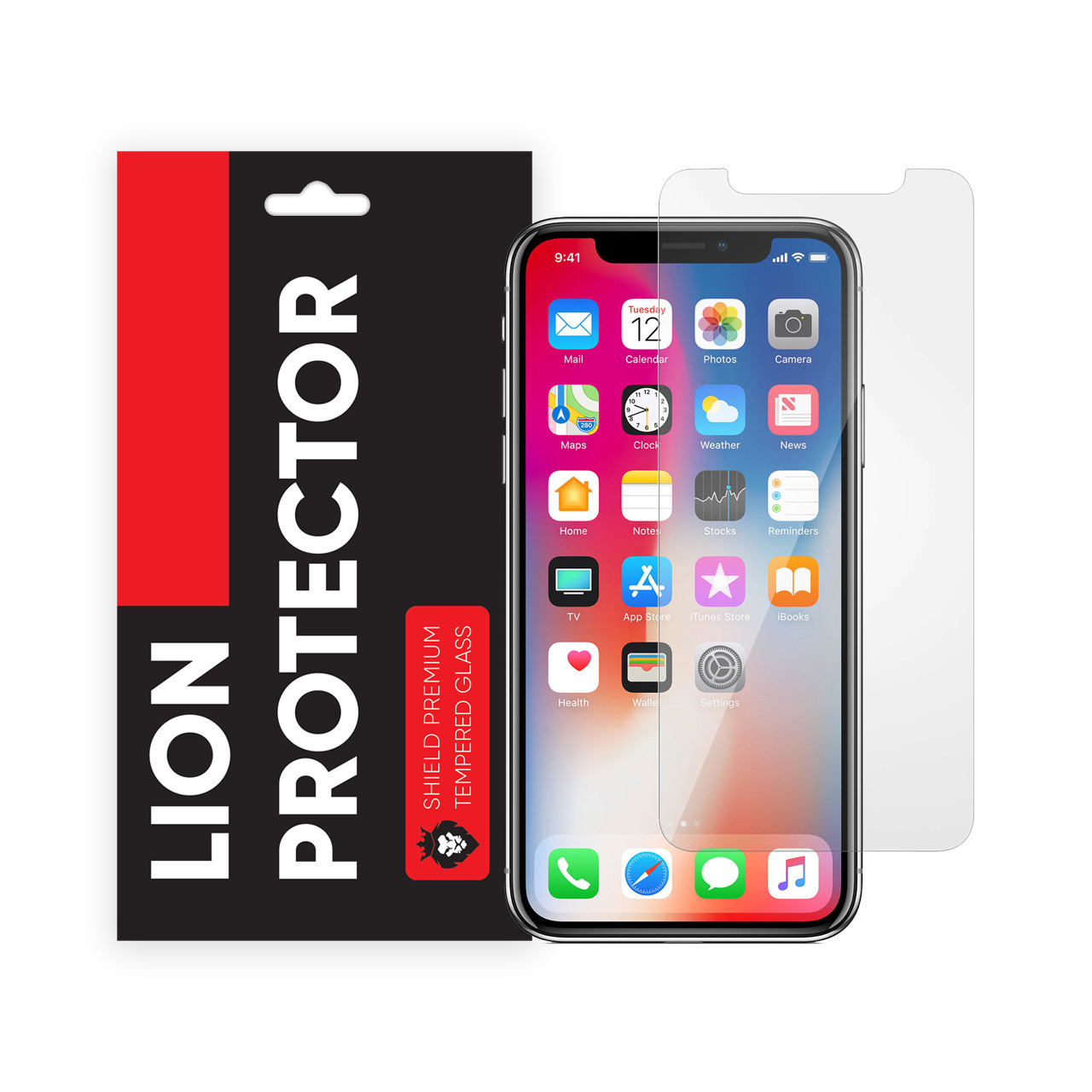 محافظ صفحه نمایش شیلد مدل Lion LGS مناسب برای گوشی موبایل اپل iPhone X