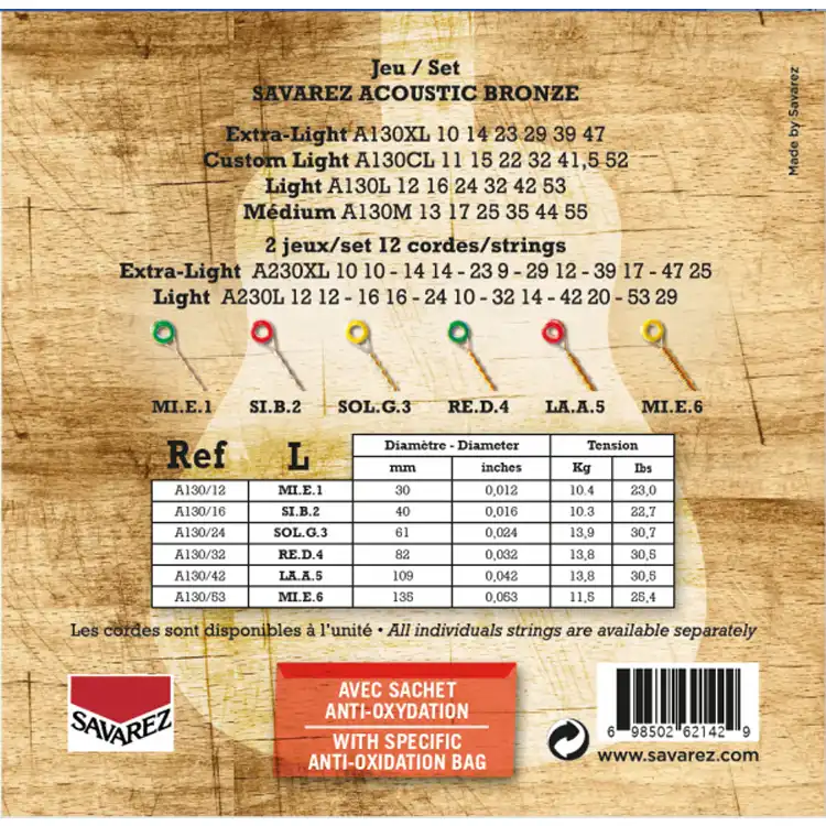 سیم گیتار آکوستیک ساوارز مدل A130L