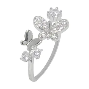 انگشتر نقره زنانه سورئال دیزاین طرح پروانه کد N57