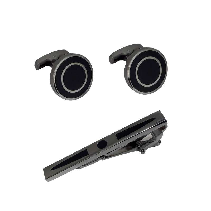 ست دکمه سر دست و گیره کراوات مردانه کد ۹۱۱۱