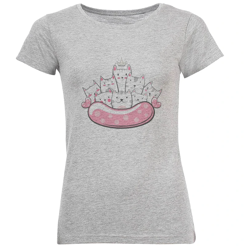 تیشرت آستین کوتاه زنانه طرح گربه کد F77