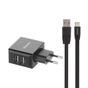  شارژر دیواری فیلیپس مدل DLP2502M به همراه کابل microUSB