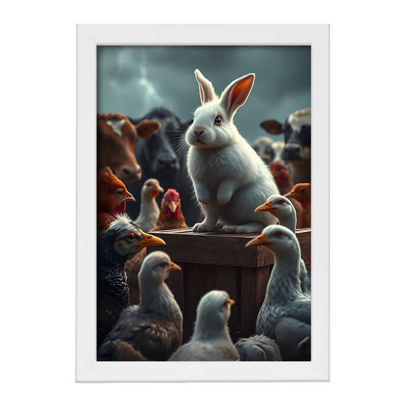 تابلو خندالو مدل خرگوش و حیوانات مزرعه کد F11667