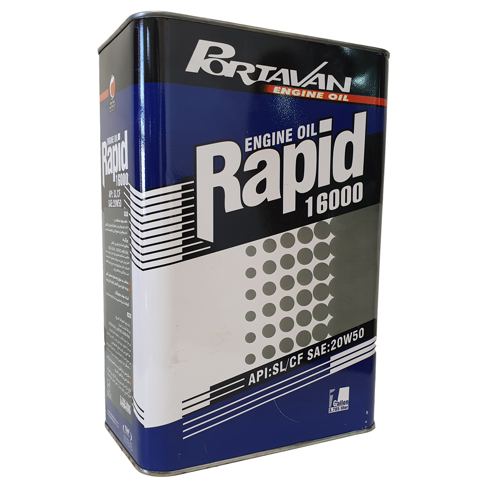 روغن موتور خودرو پرتوان مدل Rapid 16000 SL/CC  20W50 حجم 3785 میلی لیتر