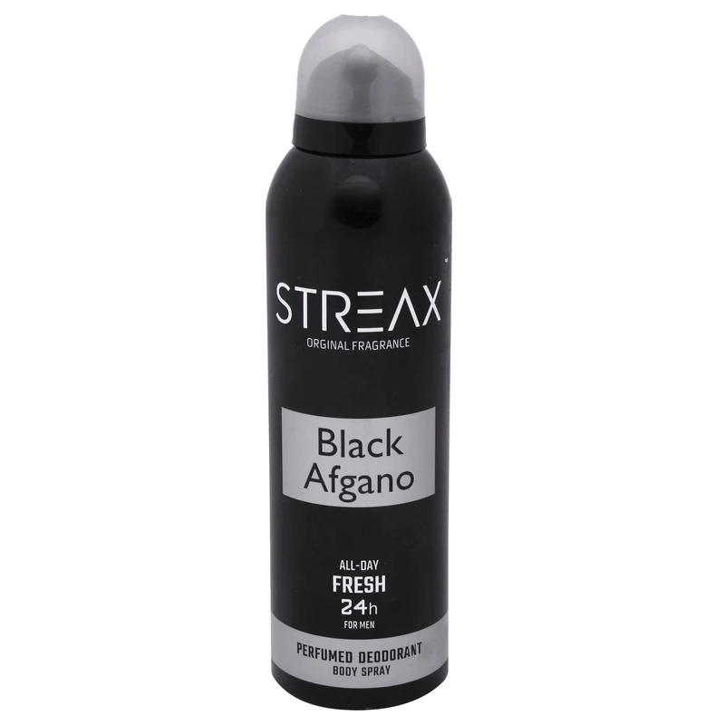 اسپری خوشبو کننده بدن مردانه استریکس مدل Black afgan کد BF01 حجم 200 میلی لیتر