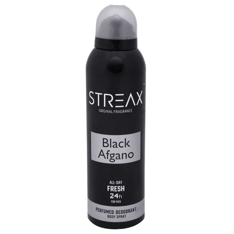 اسپری خوشبو کننده بدن مردانه استریکس مدل Black afgan کد BF01 حجم 200 میلی لیتر اسپری خوشبو کننده بدن مردانه استریکس مدل Black afgan کد BF01 حجم 200 میلی لیتر