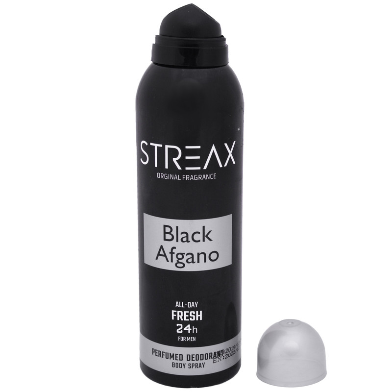 اسپری خوشبو کننده بدن مردانه استریکس مدل Black afgan کد BF01 حجم 200 میلی لیتر اسپری خوشبو کننده بدن مردانه استریکس مدل Black afgan کد BF01 حجم 200 میلی لیتر