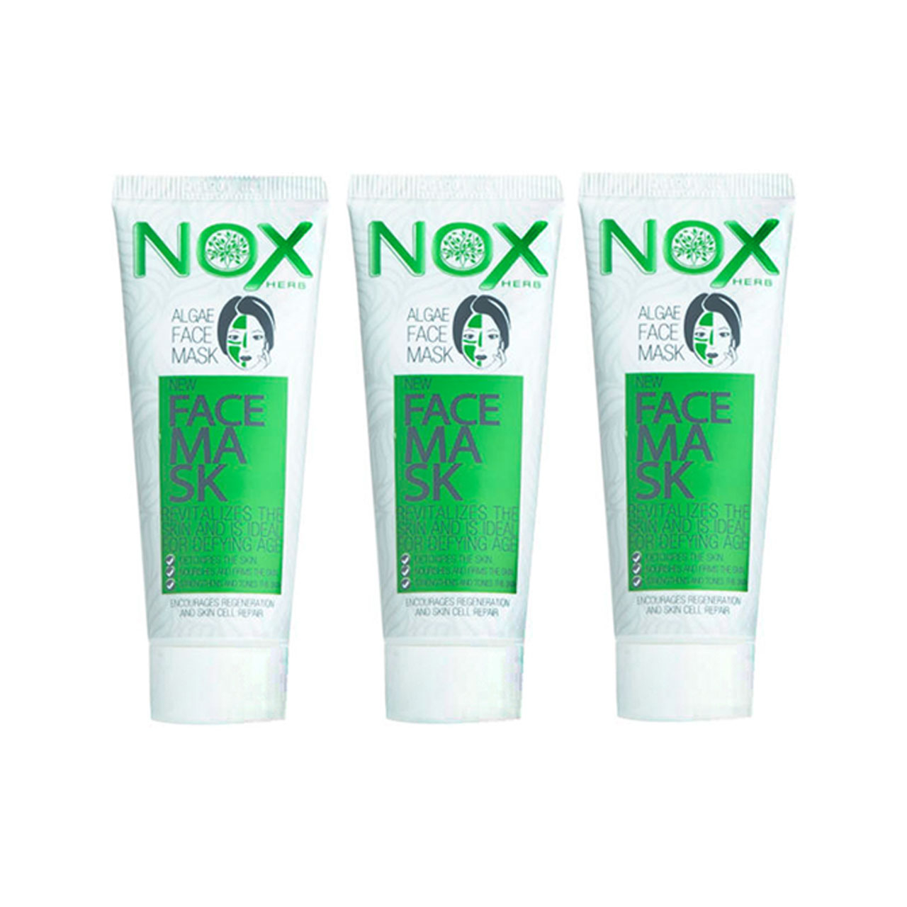 ماسک صورت ناکس مدل algae3 وزن 75 گرم مجموعه 3 عددی