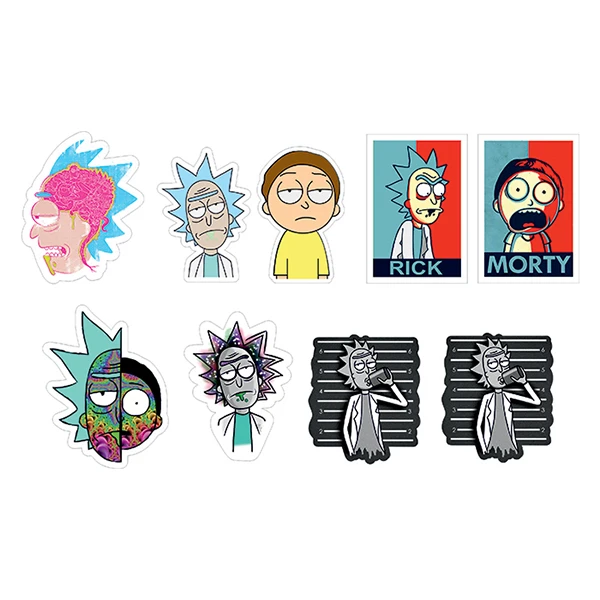 استیکر لپ تاپ طرح Rick و Morty کد 01 مجموعه 9 عددی