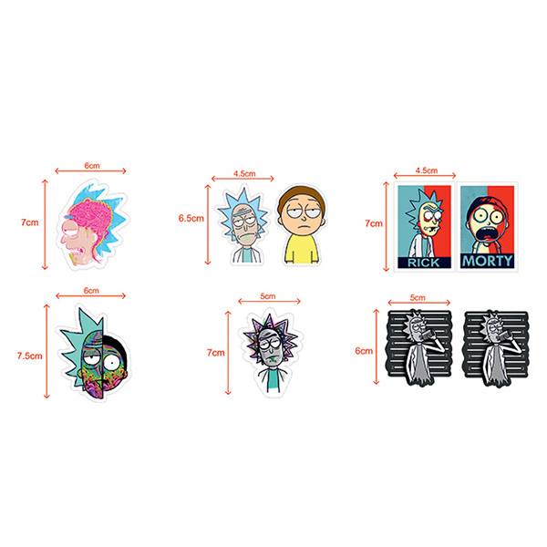 استیکر لپ تاپ طرح Rick&Morty کد 01 مجموعه 9 عددی