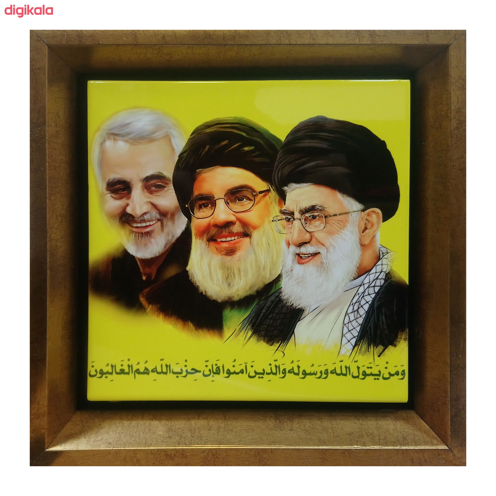 مشخصات قیمت و خرید تابلو طرح رهبر و حاج قاسم سلیمانی و سید حسن نصرالله مدل B004 دیجی کالا