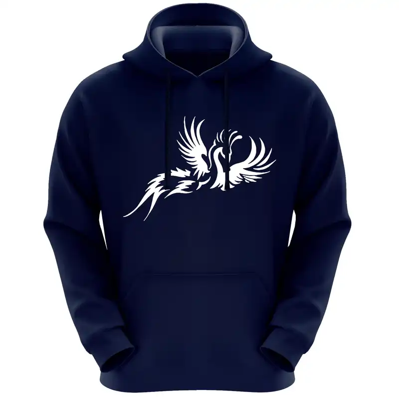 هودی زنانه طرح ققنوس کد F227 رنگ سرمه ای