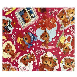 کاغذ کادو طرح Happy bear کد G3 بسته 5 عددی