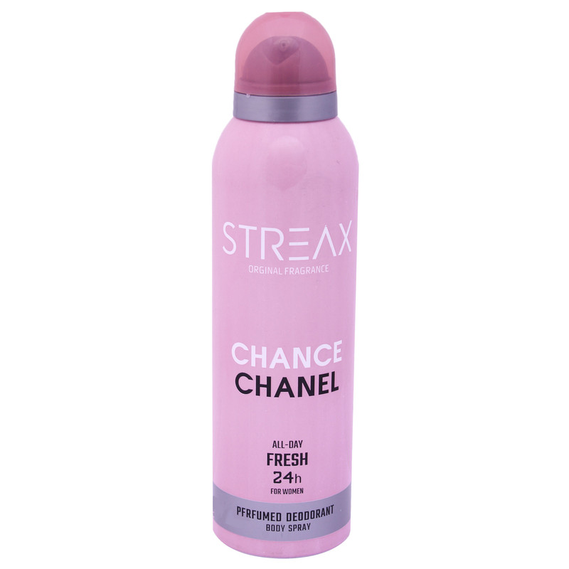 اسپری خوشبو کننده بدن زنانه استریکس مدل CHANCE CHANEL کد CHL010 حجم 200 میلی لیتر اسپری خوشبو کننده بدن زنانه استریکس مدل CHANCE CHANEL کد CHL010 حجم 200 میلی لیتر