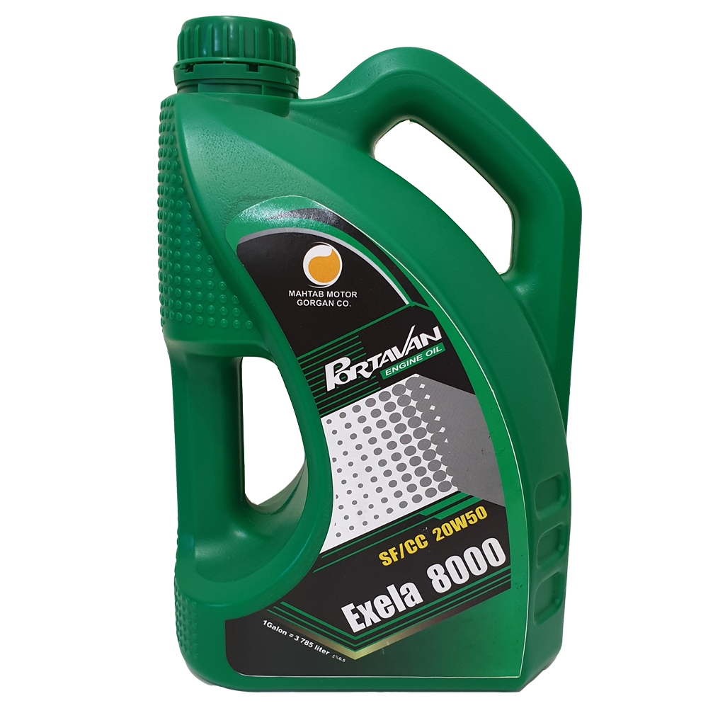 روغن موتور خودرو پرتوان مدل Exela 8000 SF/CC 20W50 حجم 3785 میلی لیتر